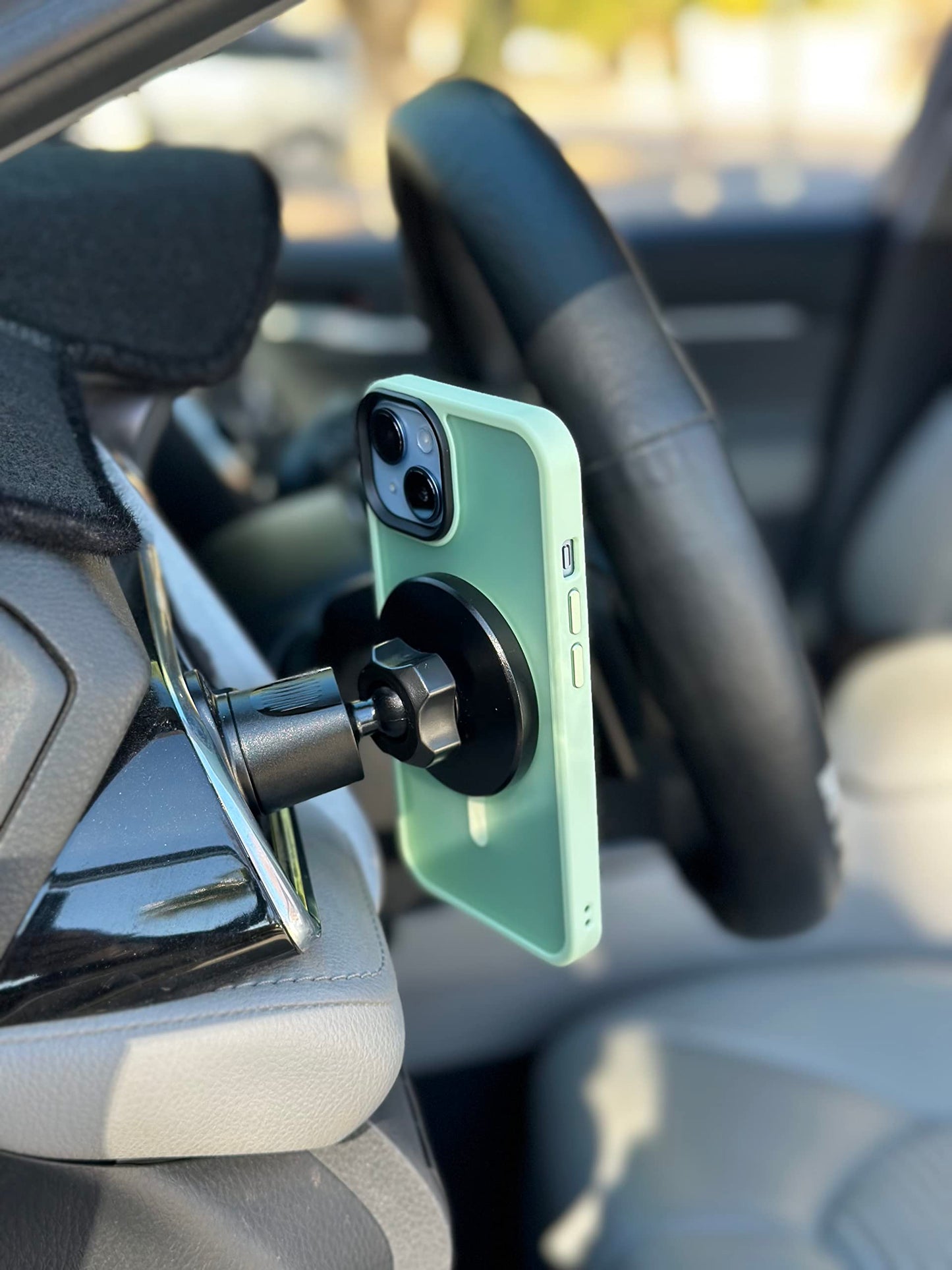 PTz Worlds Magnetic Phone Holder for Car - Metal Hook, Compatible with iPhone, Easy Installation, Secure Hold, 360 Rotation, 20-Day Satisfaction