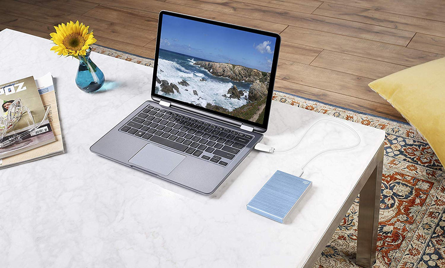 Seagate Backup Plus 4TB External Hard Drive Portable HDD - Light Blue USB 3.0 for PC Laptop and Mac, 1 year MylioCreate, 2 Months Adobe CC Photography
