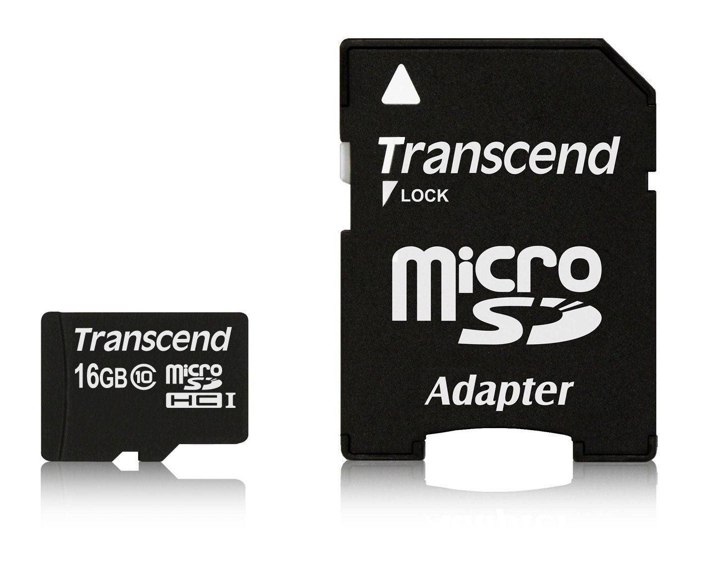 Transcend Information 16GB microSDHC Class 10 Memory Card with Adapter (TS16GUSDHC10E)