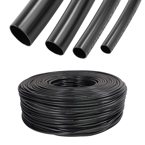 Cable Management Cord Cover Wire Loom Tubing Electric Insulation Sleeve Automotive Wiring Harness Protector Wrap Plastic Black (1/4"-12ft)