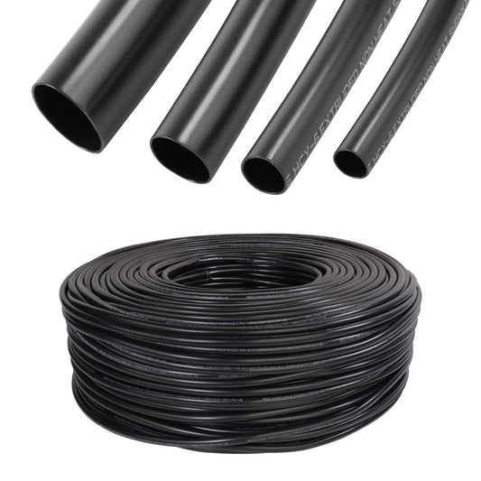 Cable Management Cord Cover Wire Loom Tubing Electric Insulation Sleeve Automotive Wiring Harness Protector Wrap Plastic Black (1/4"-12ft)