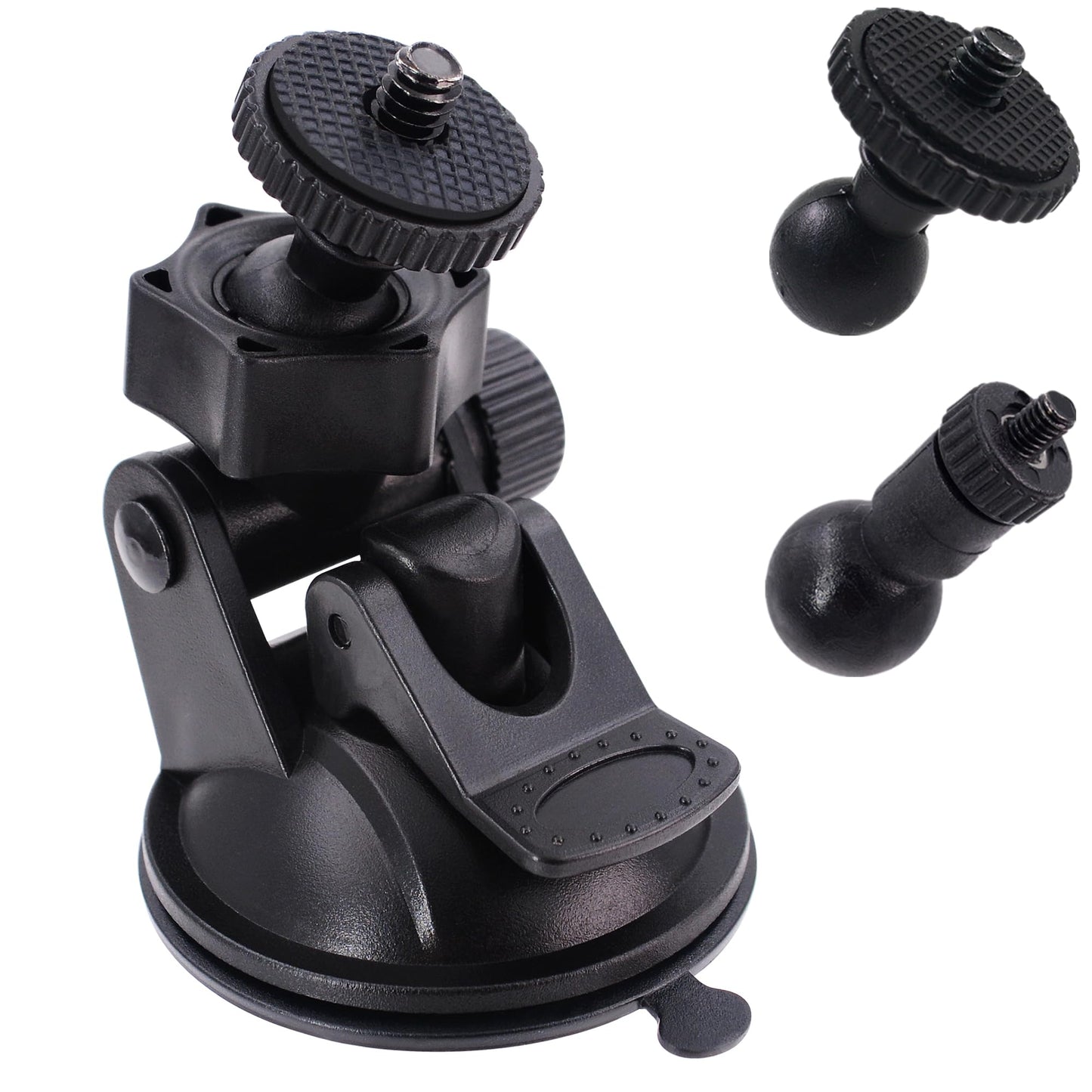 iSaddle CH01A 1/4" 1/8" Thread Camera Suction Mount Tripod Holder in Dash Cam Mount Holder - Screw Tripod Windshield Holder Fits
