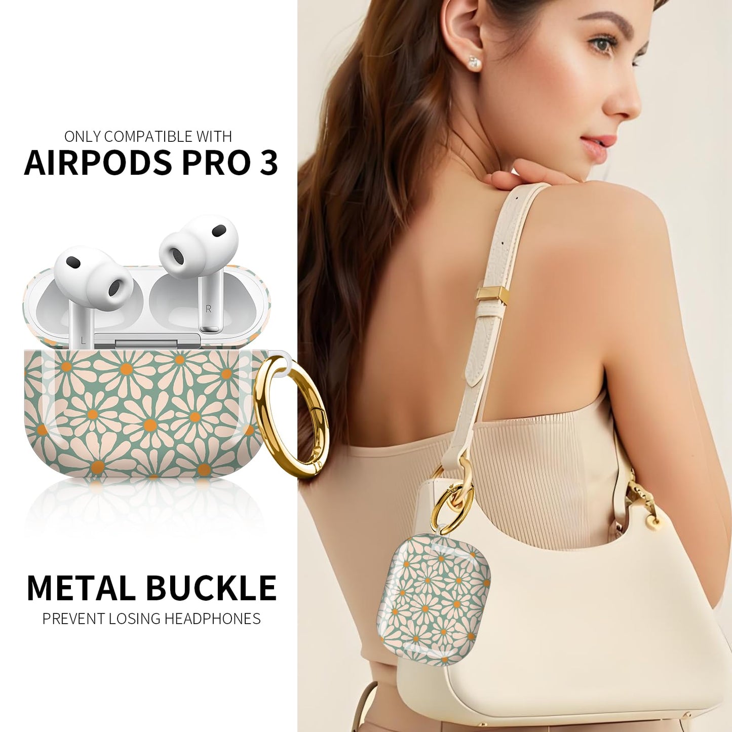 Compatible with AirPod Pro 3rd Generation Case 2025,Fashion Protective Cover with Keychain, Anti-Scratch, Drop Protection,Shockproof Cover for AirPod
