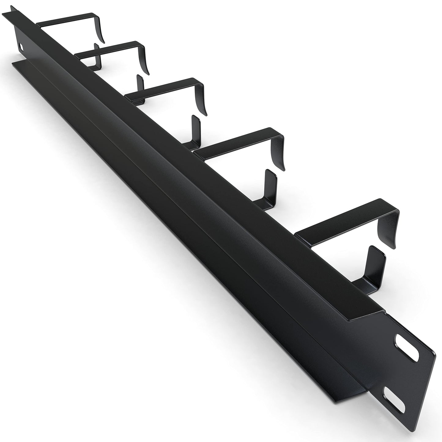 Cable Management Panel - 1U Wire Manager with 5 D-Ring Hooks Horizontal Rackmount for 19" Server Rack Network Cabinet - Tupavco TP1714