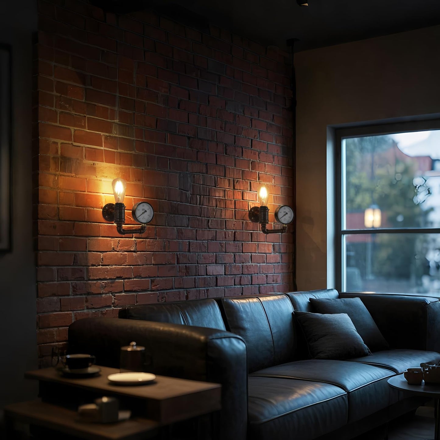 XEYOU Cast Iron Steampunk Wall Sconce Vintage Industrial E26 Edison Bulb Fixture Retro Pipe Wall Lamp for Cafe Bar Restaurant Bedroom Living Room