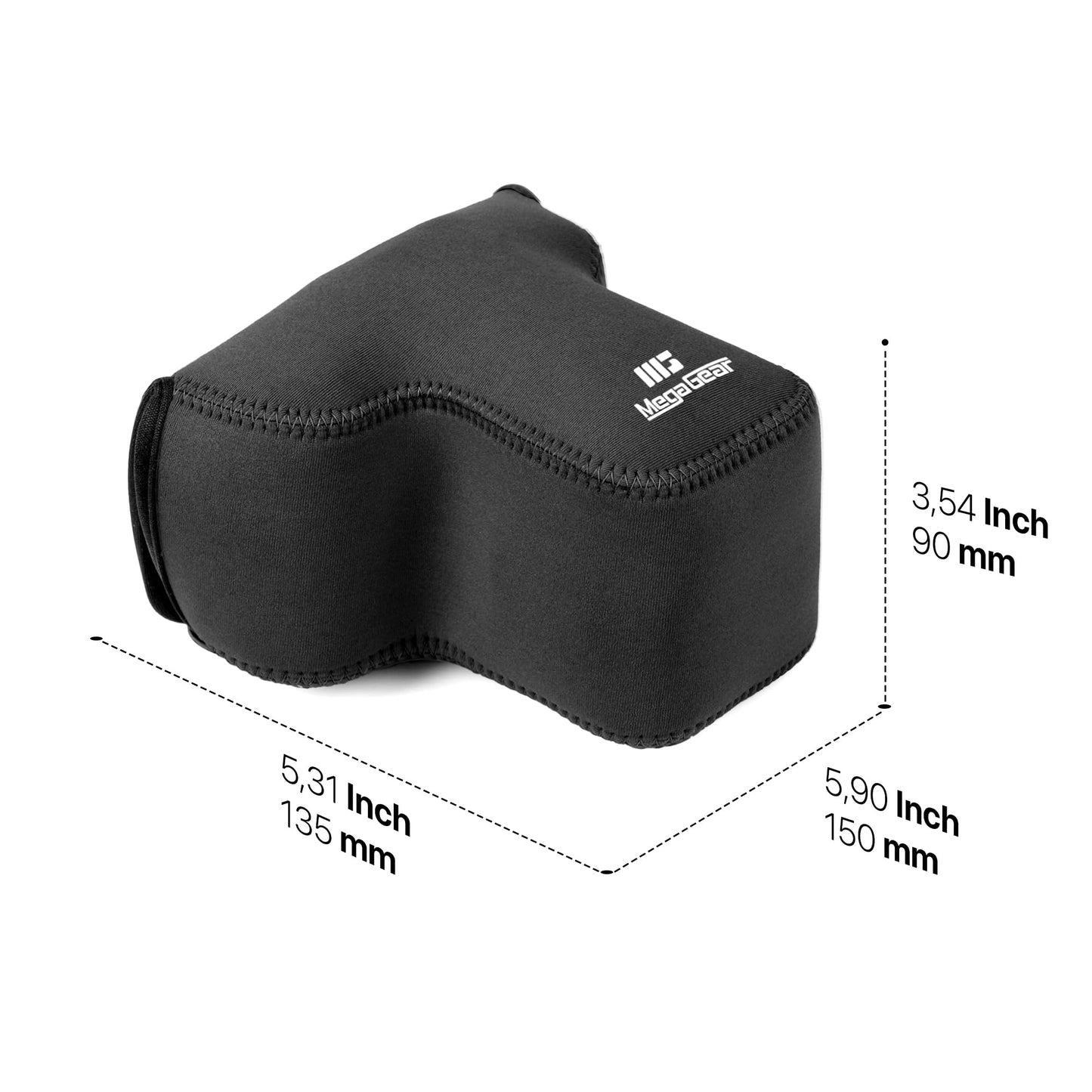 MegaGear Neoprene Camera Case for Fujifilm X-T50 (16-50mm)- Stylish and Protective Digital Photography Bag - Black