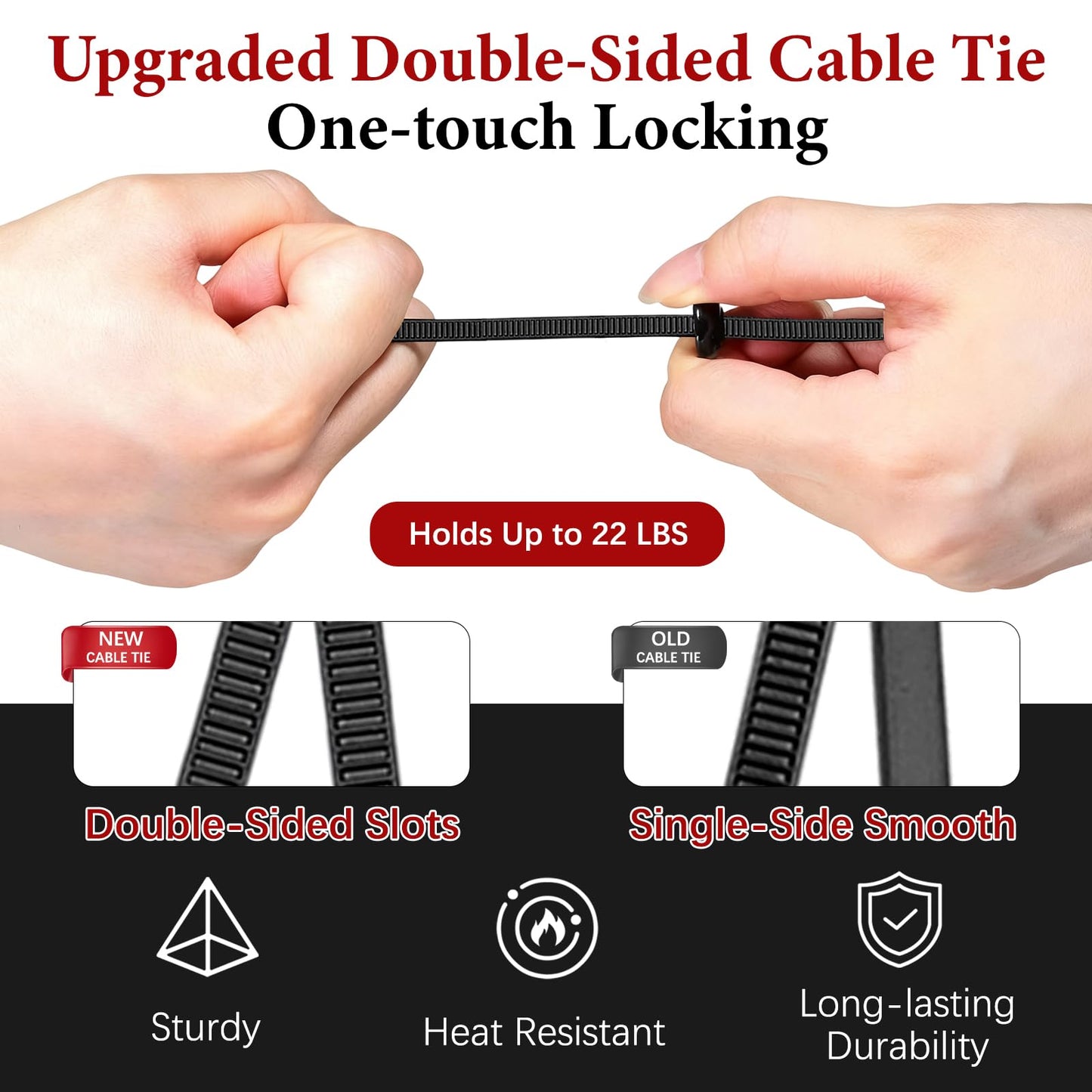 150Pcs Nylon Universal Cable Tie Buckle for Car, New Multifunctional Nylon Zip Ties,Heavy-Duty Self-Locking UV Resistant Cable Ties for Engine Bumper