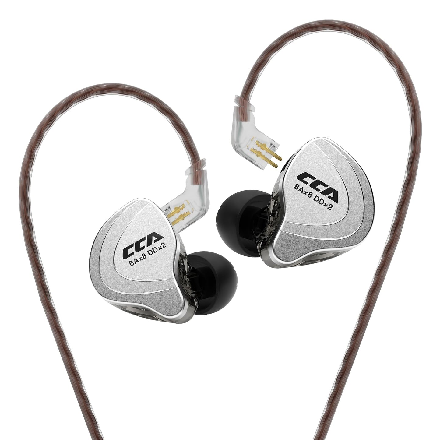 CCA C10 Five Drivers Hybrid in Ear Monitors in Each Side?HiFi 4BA 1DD High Resolution Earphones/Earbuds with 3.5mm Gold Plated Plug Detachable Cable