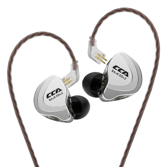 CCA C10 Five Drivers Hybrid in Ear Monitors in Each Side?HiFi 4BA 1DD High Resolution Earphones/Earbuds with 3.5mm Gold Plated Plug Detachable Cable