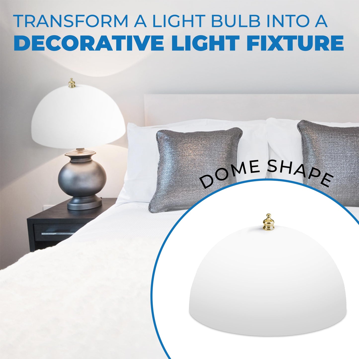 OhLectric Clip On Light Shades - Acrylic Dome Shaped Light Bulb Shades - Modern Lighting Decor - Perfect for Ceiling Lights, Wall Mounted Lights
