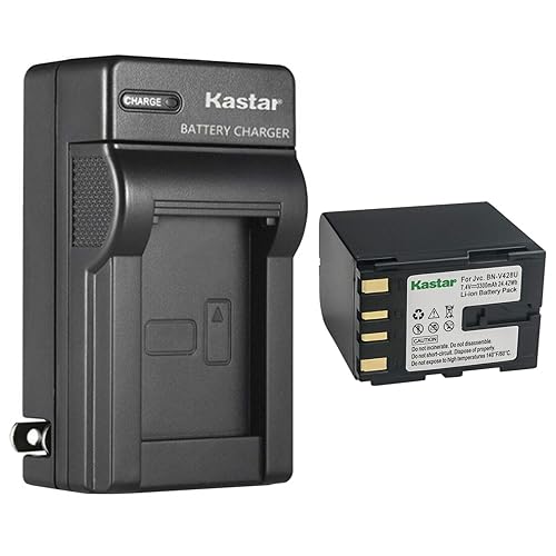 Kastar 1-Pack BN-V428 Battery and AC Wall Charger Replacement for JVC BN-V408US BN-V416US BN-V428 BN-V428U BN-V428US BN-V438US BN-V856US Battery, JVC