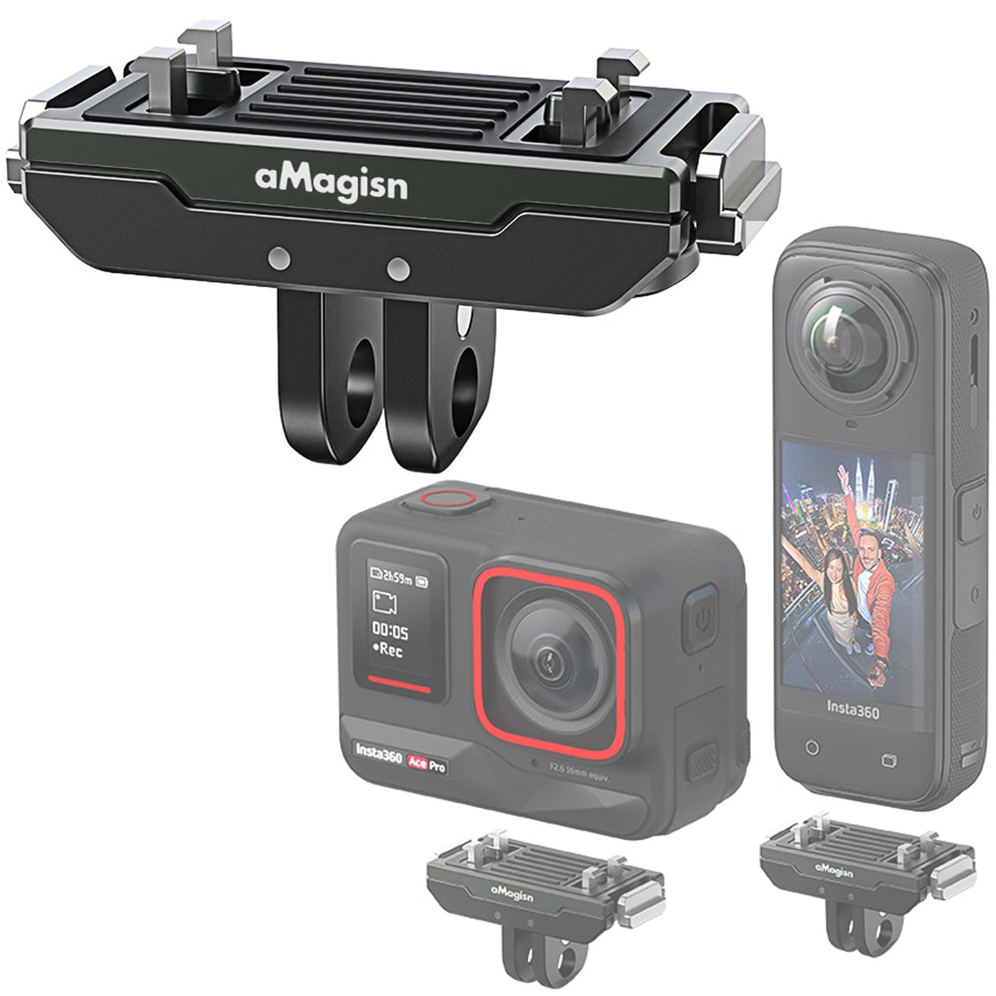 Honlyn Metal Magnetic Mount Compatible with Insta360 X4 Air/X5/ Ace Pro 2/Ace Pro Quick Release Adapter