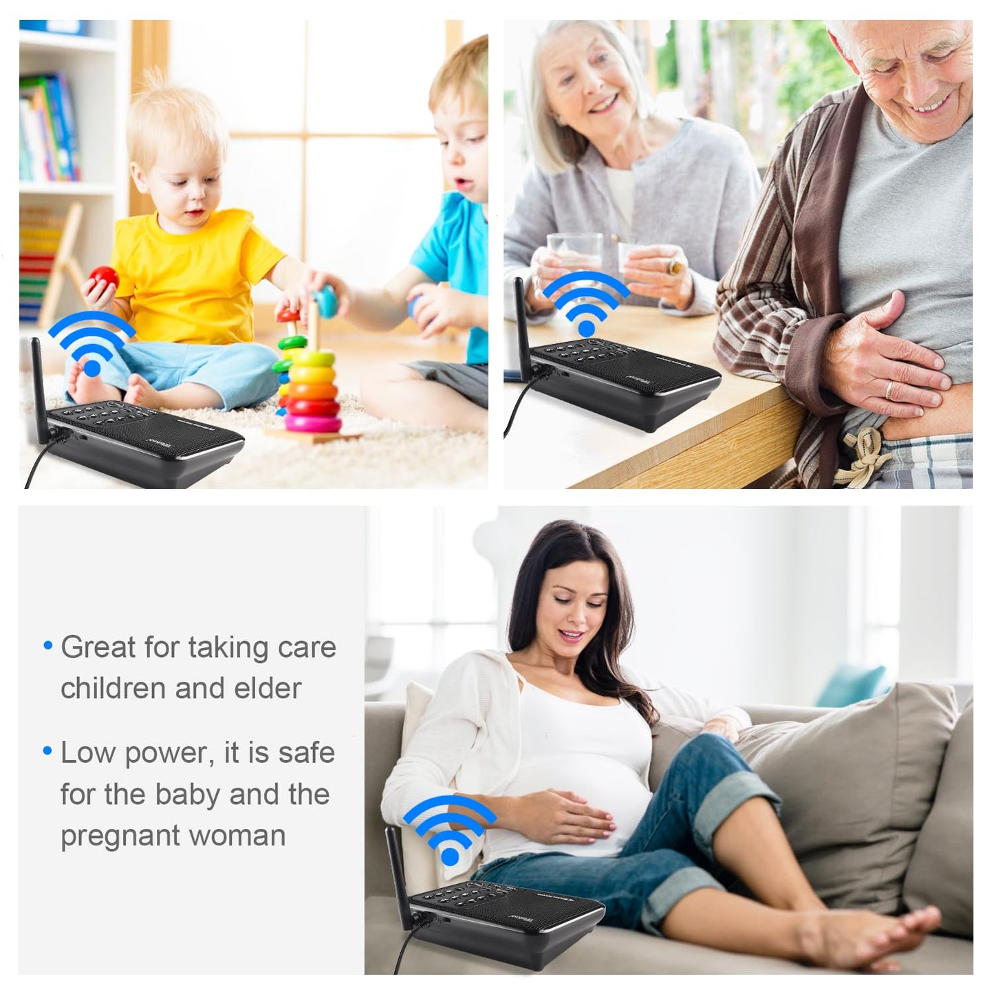 Wuloo Wireless Intercom System for Home 1 Mile Range 10 Channel 3 Code, Intercoms Wireless for Home House Business Office, Home Communication System