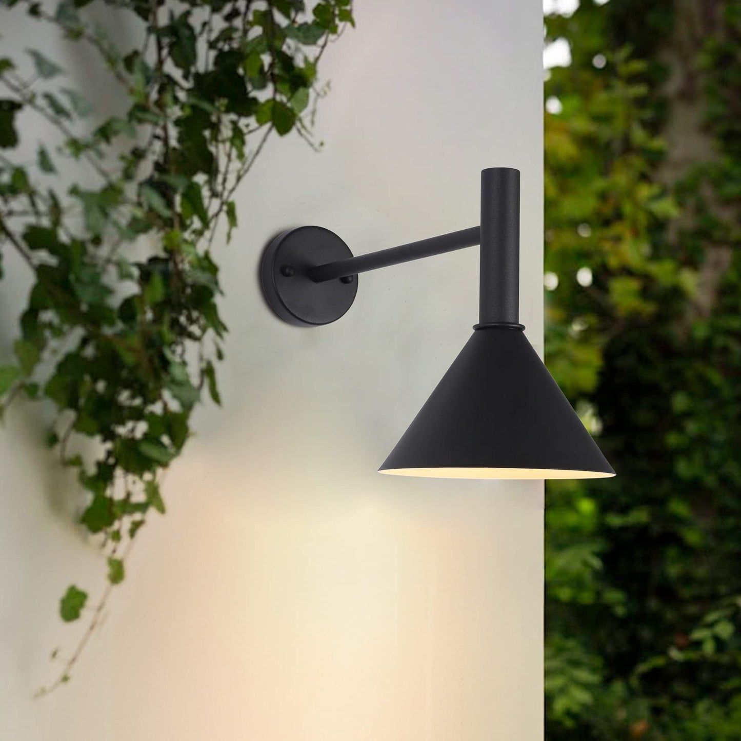 KUNGHEYFATCHOY 19in. Satin Black Outdoor Gooseneck Barn Light Fixture with 15in. Long Extension Arm - Wall Sconce Farmhouse, Vintage, Antique Style