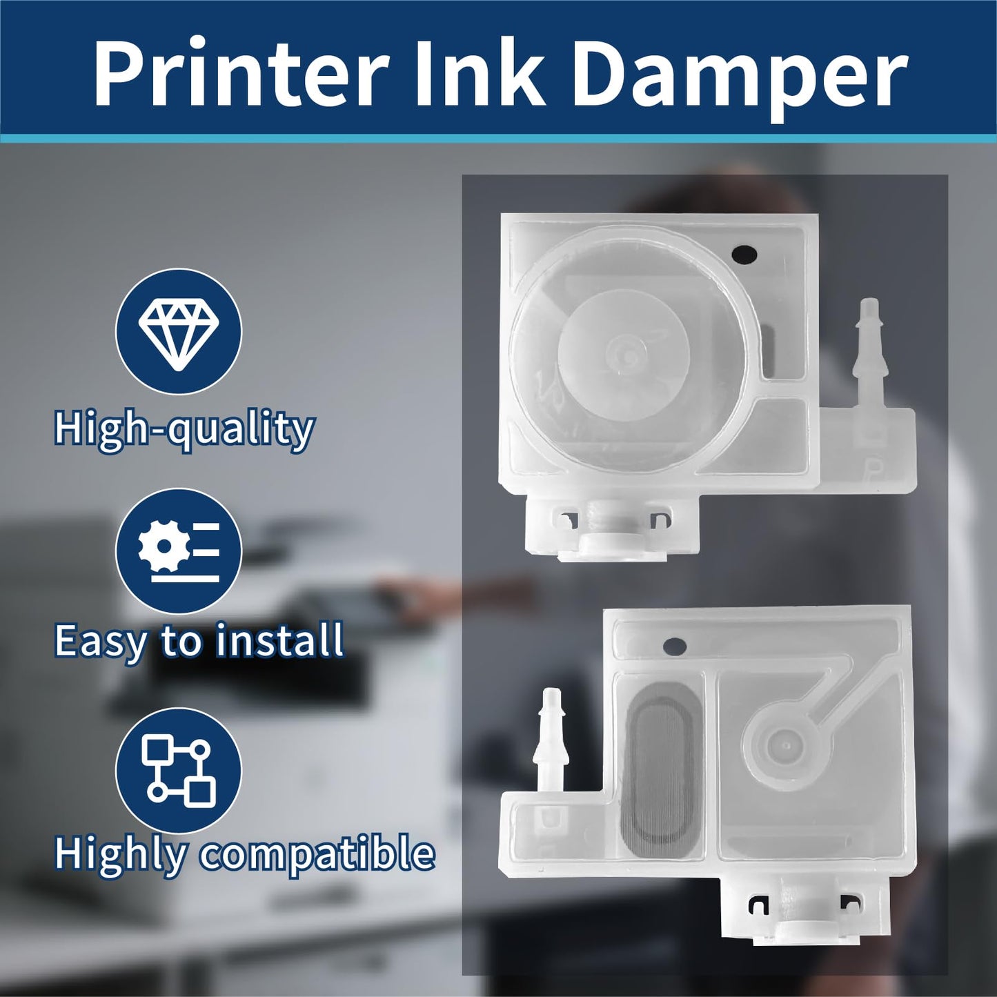 AMOILS 4Pcs Upgraded Printer Ink Damper Dumper Fit for E-pson P408 L805 L1300 L1800 L1400 R1390 R1900 R2000 R2400 T50 DTF Printer, Dumper Replacement