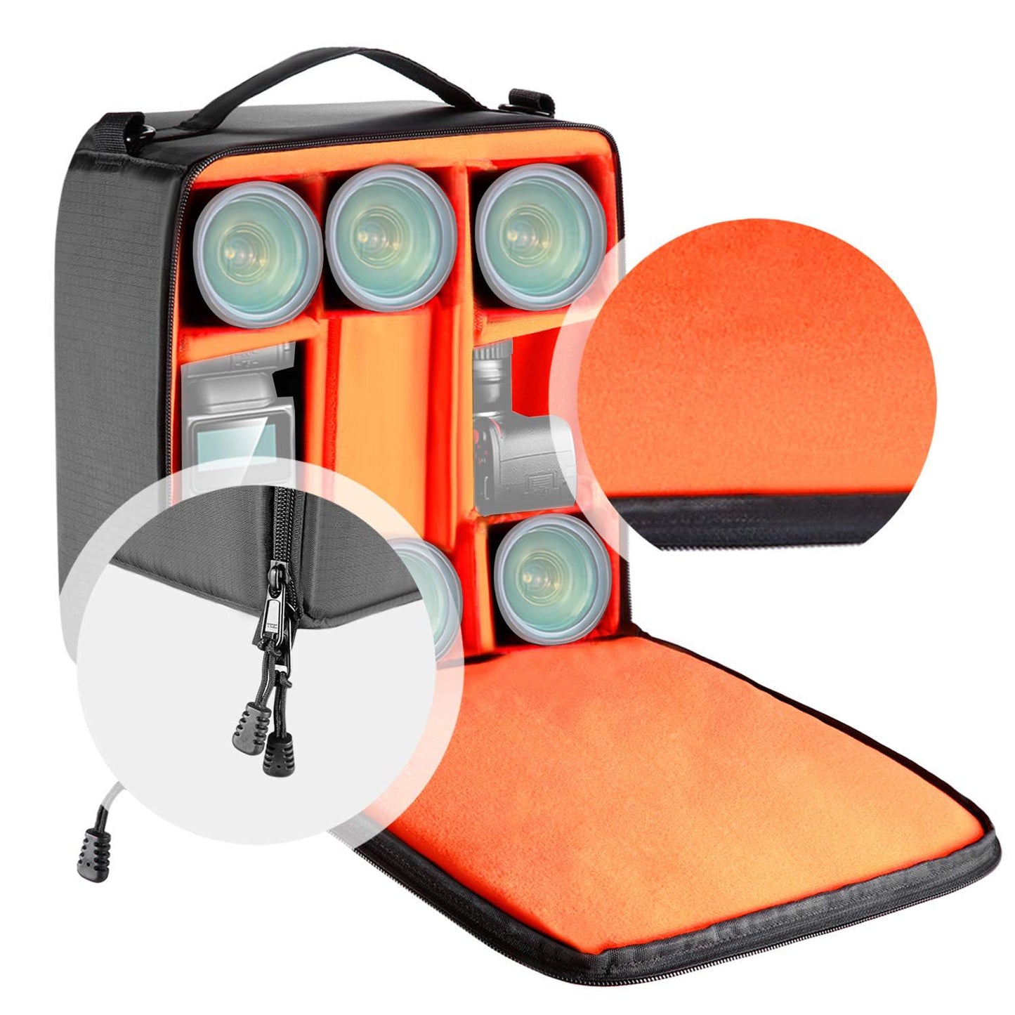Neewer® Flexible Partition Camera Padded Bag Insert Protection Handbag for SLR DSLR Mirrorless Cameras and Lenses,Flash Light,Radio Trigger,Battery
