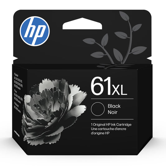 HP 61XL Black High-Yield Ink | Works with DeskJet 1000, 1010, 1050, 1510, 2050, 2510, 2540, 3000, 3050, 3510, Envy 4500, 5530, OfficeJet 2620, 4630 |