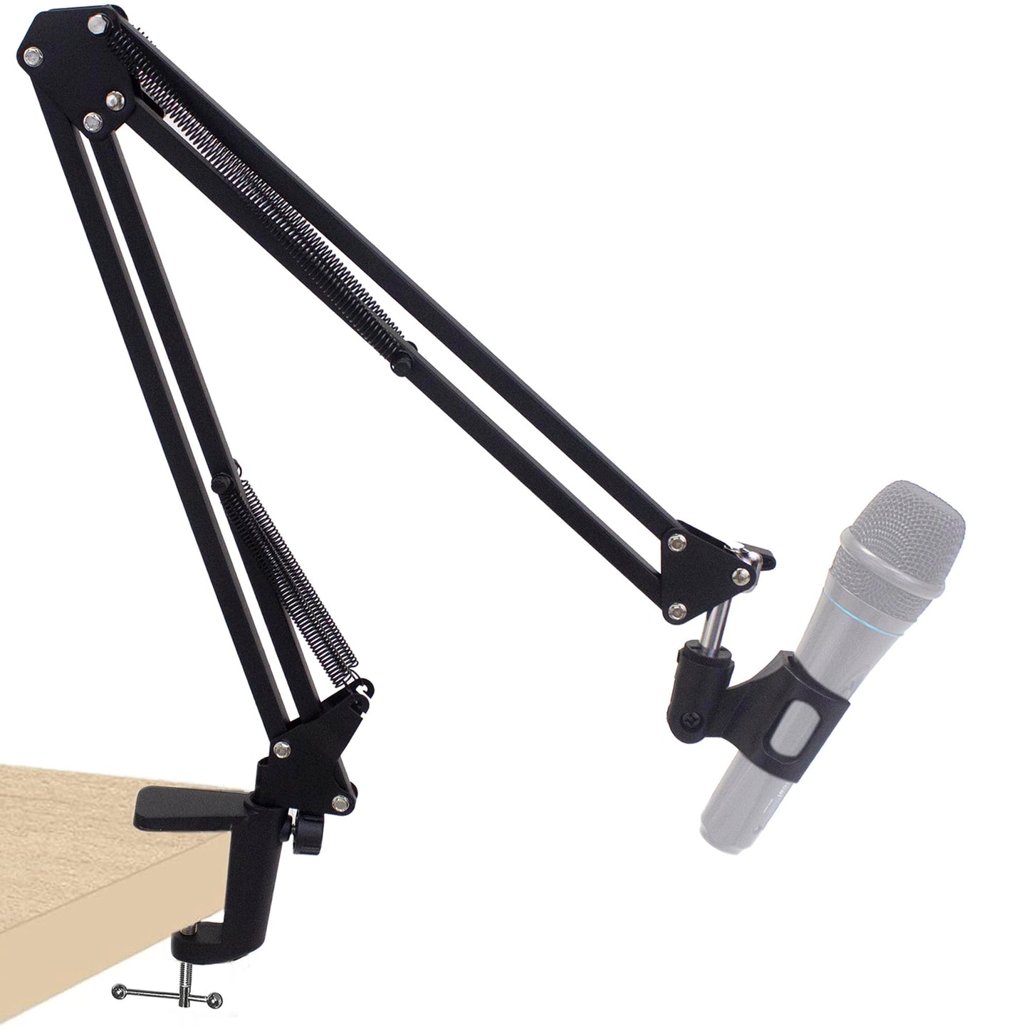 Technical Pro Premium Microphone Arm with Desk Mount, Mic Holder, Fully Height Adjustable Crane Arm for Podcast, Video, Gaming, Radio, Studio Sound