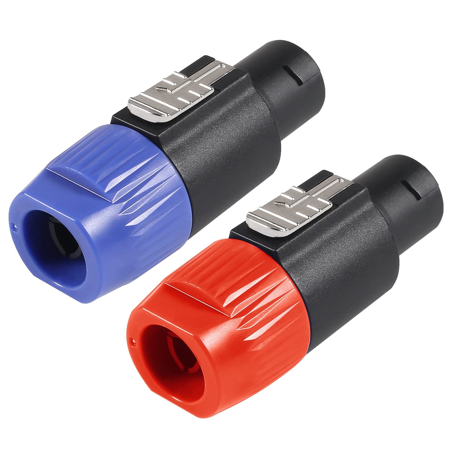 ACEIRMC 4-Pole 4Pin NL4FC Connector Ohm Plug Speaker Audio Cable Plug Adapter Compatible with Neutrik Speakon NL4FC, NL4FX, NL2FC (5pcs Orange + 5pcs