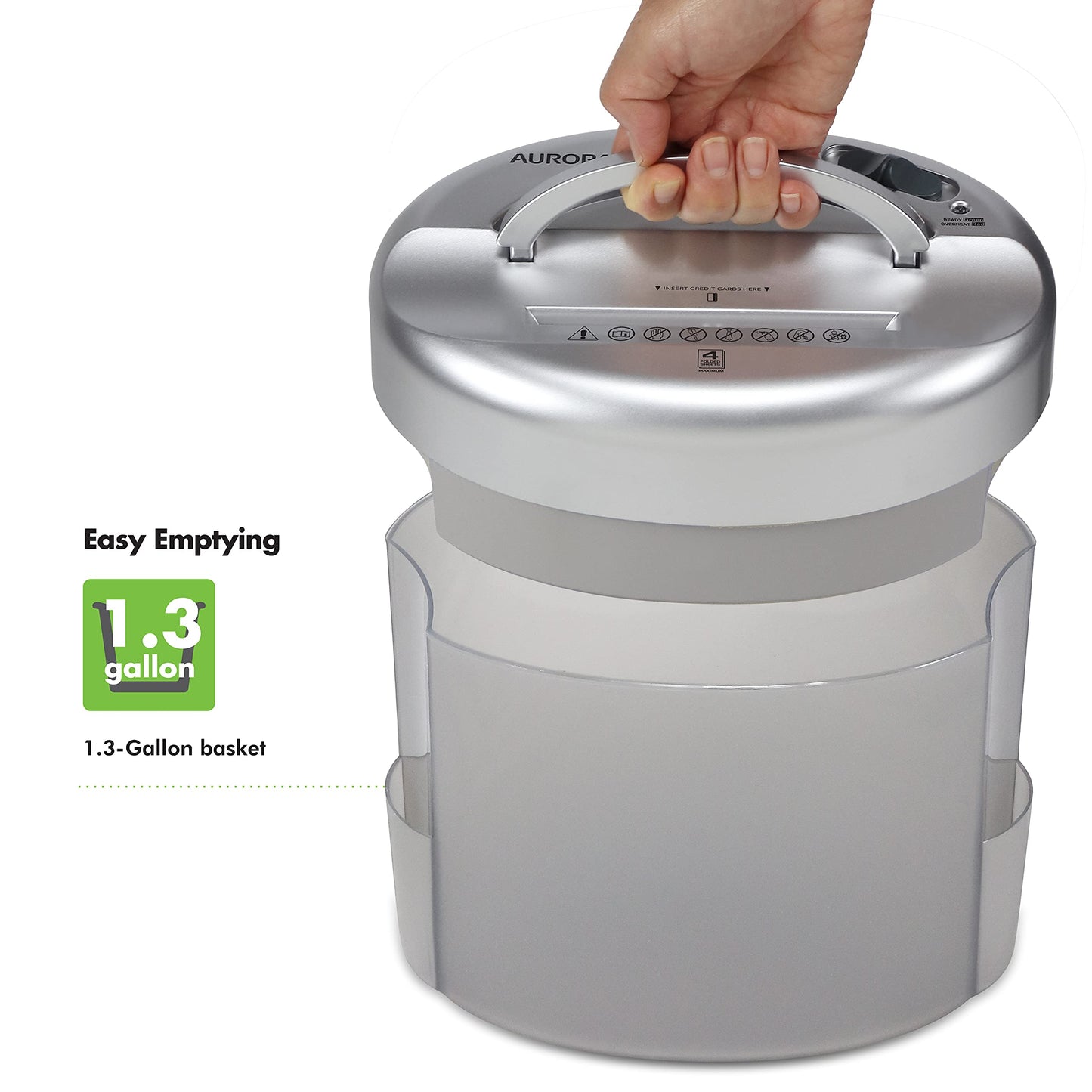 Aurora Desktop-Style Cross-Cut Paper Shredder, 4-Sheet Crosscut Desktop