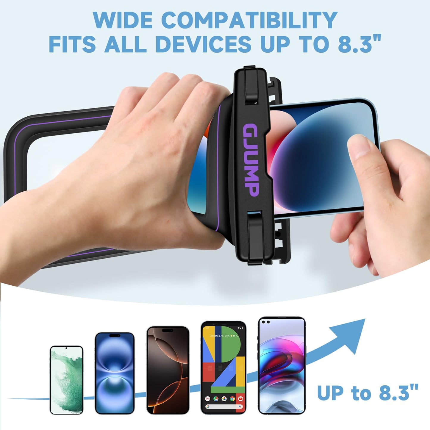 GJUMP Waterproof Phone Pouch Floating, 2 Pack IP68 Dry Bag Cell Phone Case