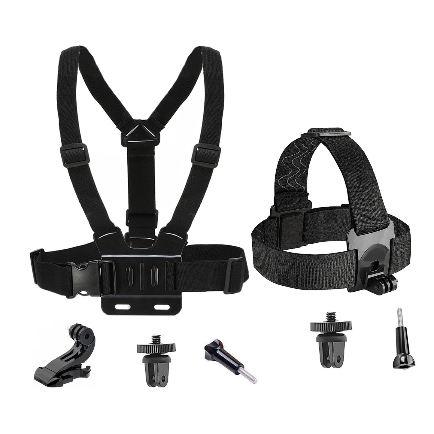 2in1 Action Camera Chest + Head Strap Mount for Insta 360 X5 X4 X3 X2 X ACE Pro ONE RS R GO 2 3, Hat Headband Belt for GoPro Hero 13 12 11 10, Fusion