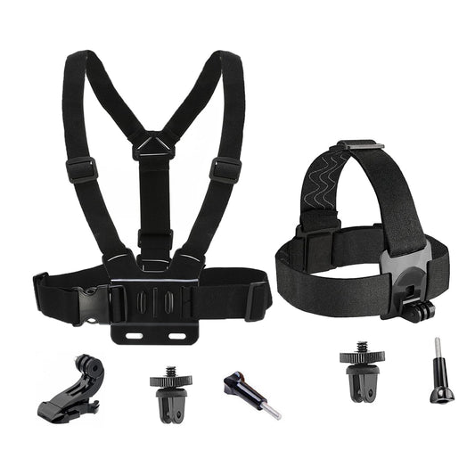2in1 Action Camera Chest + Head Strap Mount for Insta 360 X5 X4 X3 X2 X ACE Pro ONE RS R GO 2 3, Hat Headband Belt for GoPro Hero 13 12 11 10, Fusion