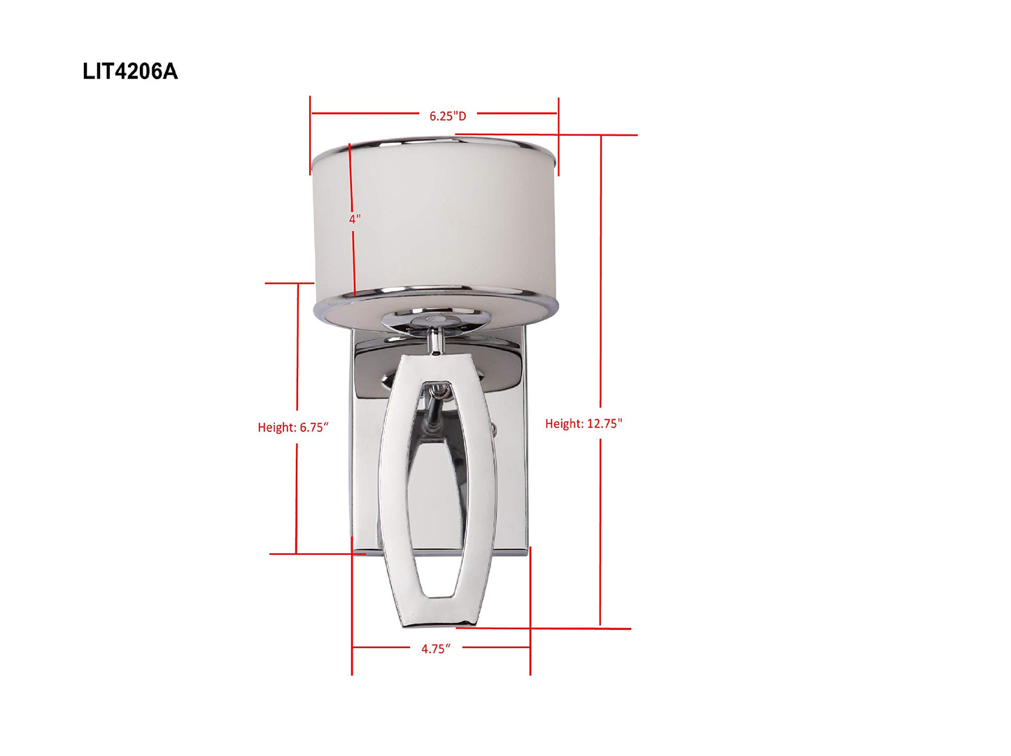 SAFAVIEH Lighting Collection Lenora Modern Chrome Bedroom Bathroom Vanity Hallway Foyer Living Room Wall Sconce Set of 2 (LED Bulb Included)