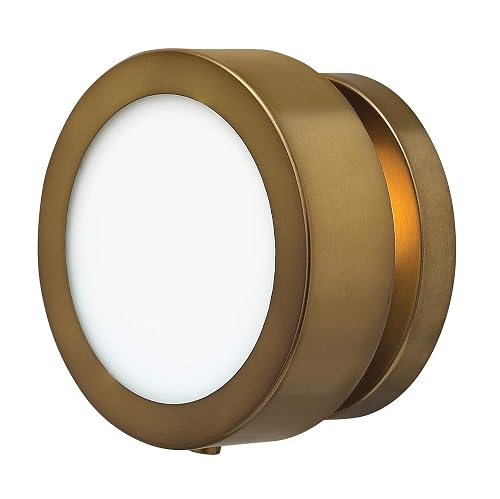Hinkley Mercer 3650DMG Single Accent Light, Circular Mid-Century Modern Design, Blends Vintage and Glam, Heritage Brass