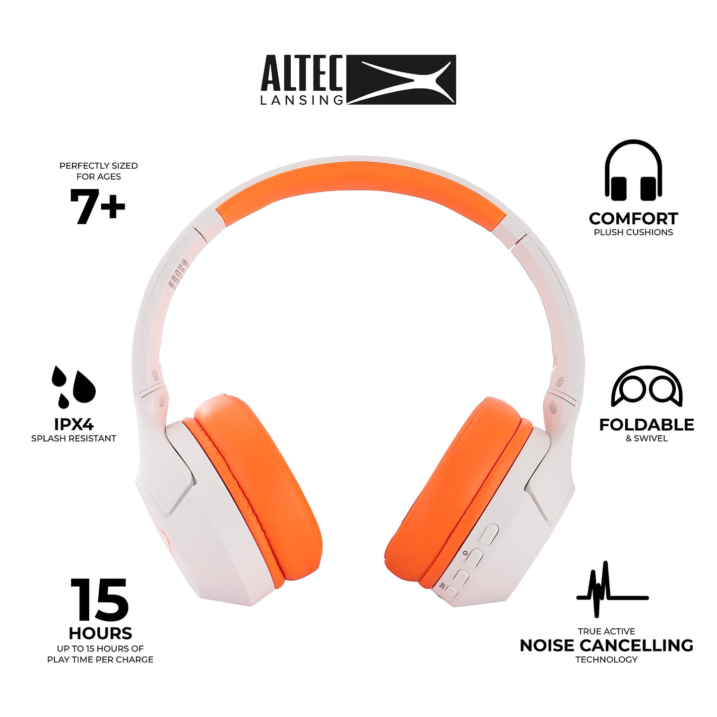 Altec Lansing - Kids Bluetooth Headphones, Wireless Over Ear