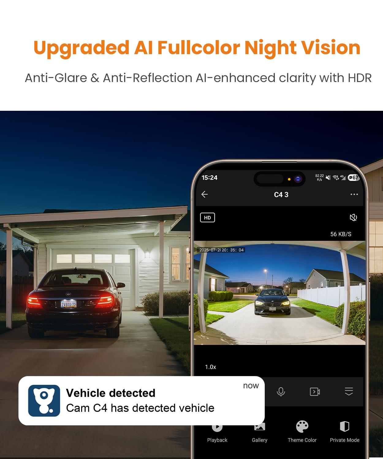litokam Window Camera 3MP 2K, WiFi6 & 2.4GHz Indoor Cameras for Home Security with Al Color Night Vision, Person/Motion/Sound Detection & Real-Time