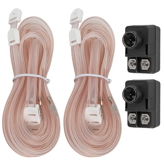 2Pcs FM Dipole Antenna Kit with 300 Ohm to 75 Ohm Adapter T-Shape Push-On F Type Balun for Stereo Receiver Indoor Use