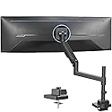 VIVO Heavy Duty Ultrawide Monitor Arm with Pole, 57 inch Screens up to 59.4 lbs, Desk Mount TV and Monitor Stand Designed for Samsung Odyssey Ark, Neo