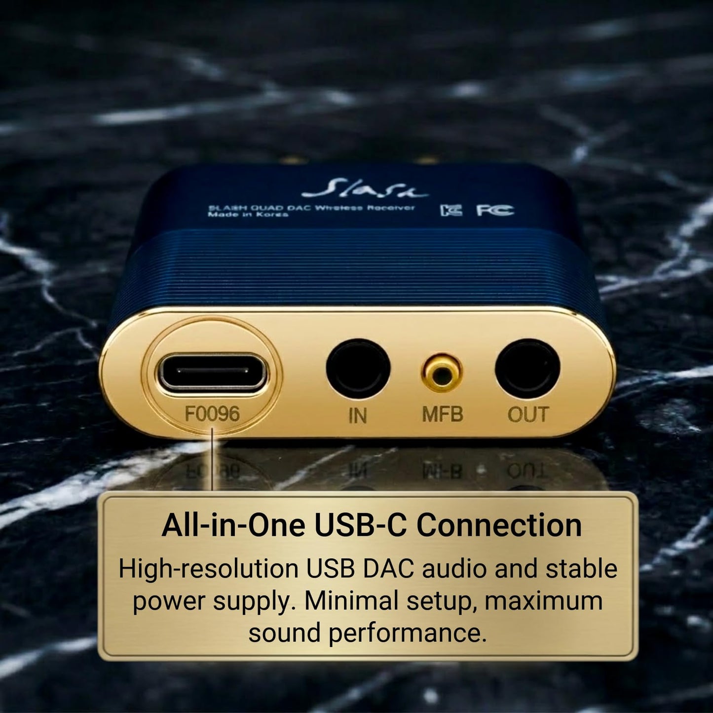 SLASH6 LDAC Hi-Res Bluetooth USB DAC Receiver, Audiophile RCA Adapter