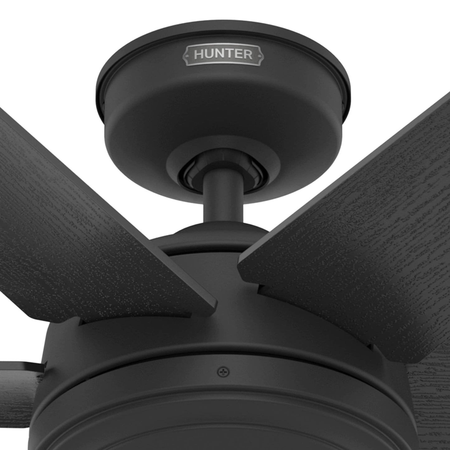 Hunter Fan 52 inch Contemporary Matte Black Outdoor Ceiling Fan with 6 Blades (Renewed)