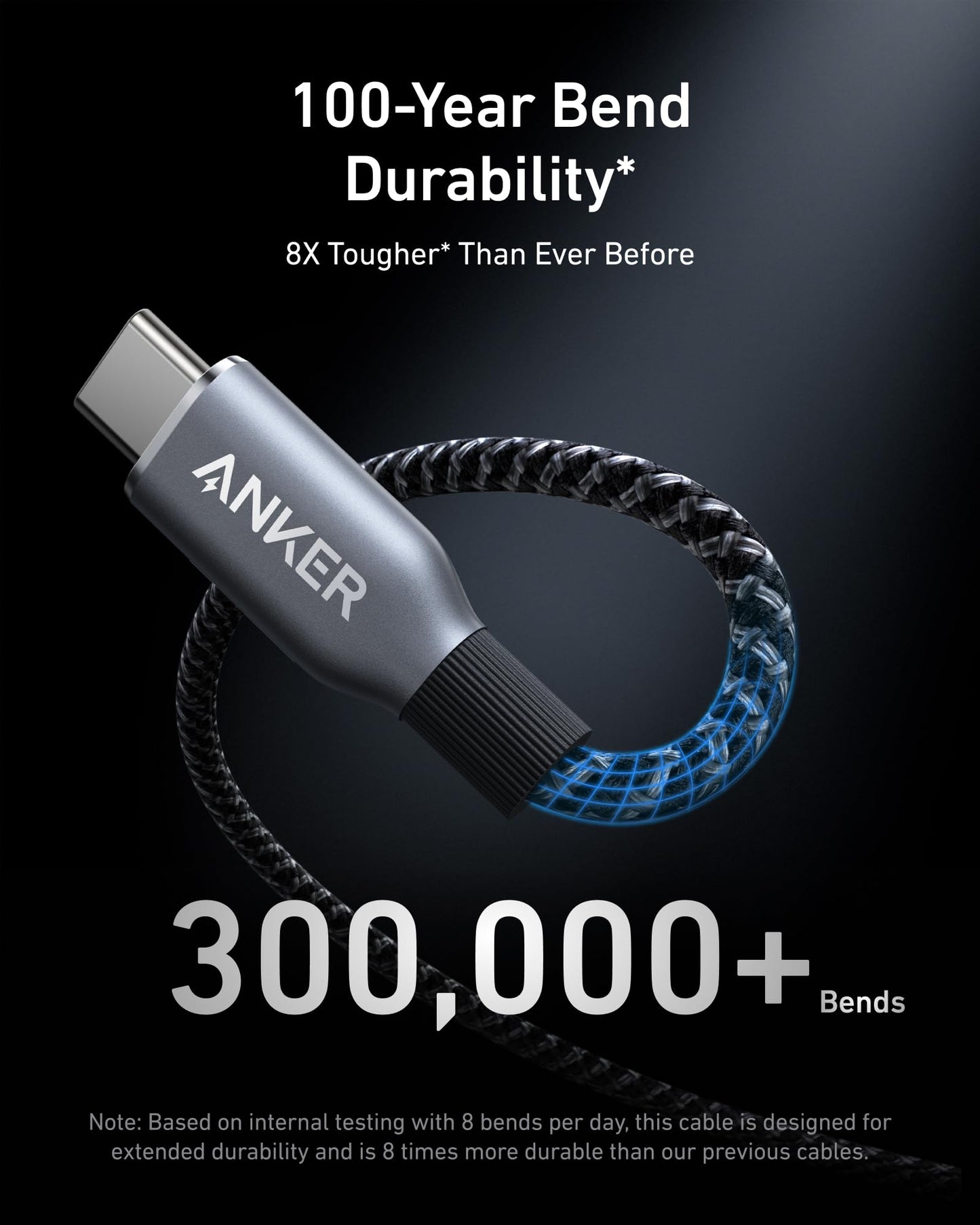 Anker Prime USB C to USB C Cable, 240W Fast Charging Cord, Upcycled-Braided Nylon with 100-Year Bend Durability for iPhone 17 Series, MacBook, Galaxy