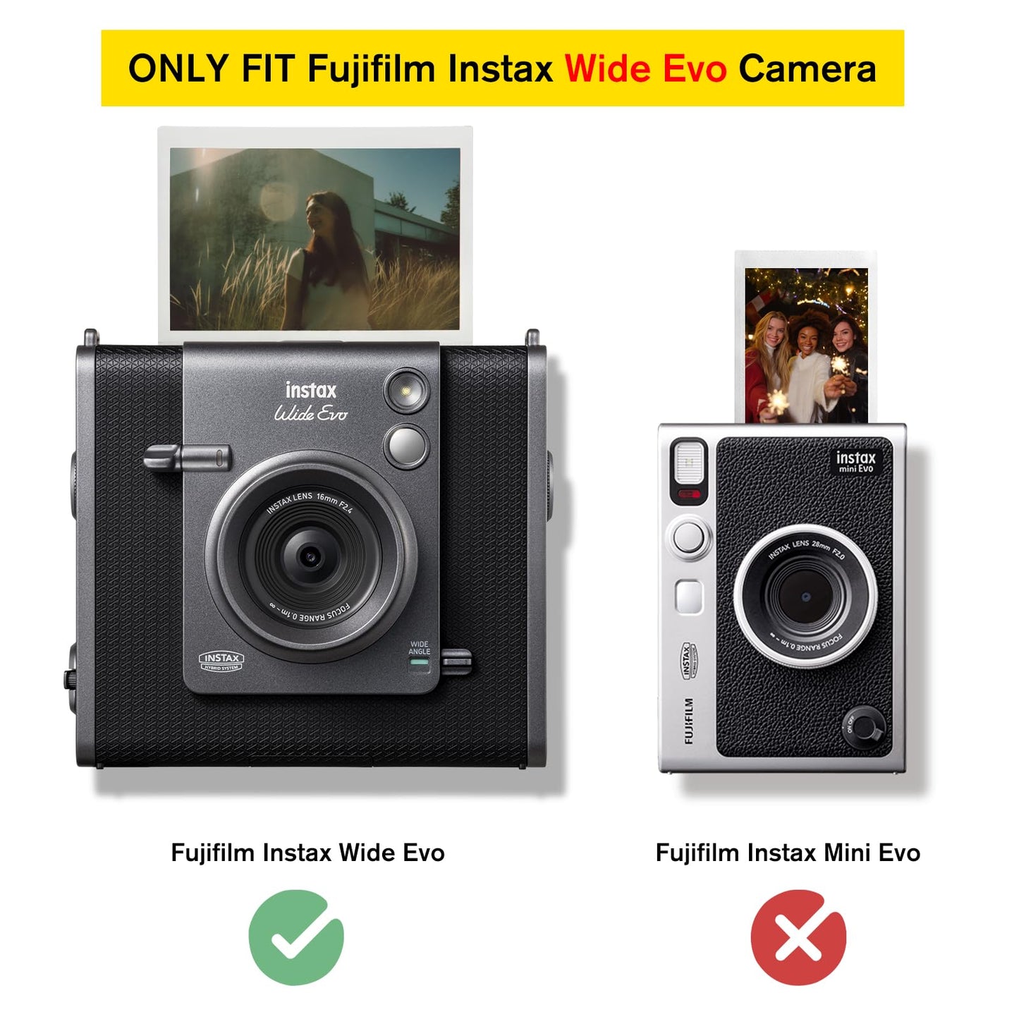 Fintie Protective Case for Fujifilm Instax Wide EVO Camera - Premium Vegan Leather Bag Cover with Removable Adjustable Strap (Vintage Brown)
