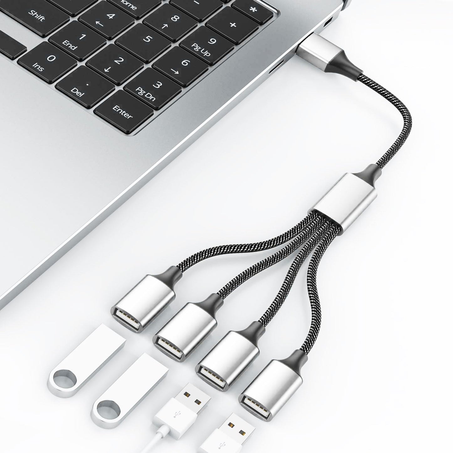 Fidioto USB C Male to 4USB Female Y Cable, Type C to 4USB Charger Adapter, Hub for Laptop, Tablet,Telephone, Flash Disk Drive, Gaming Consoles