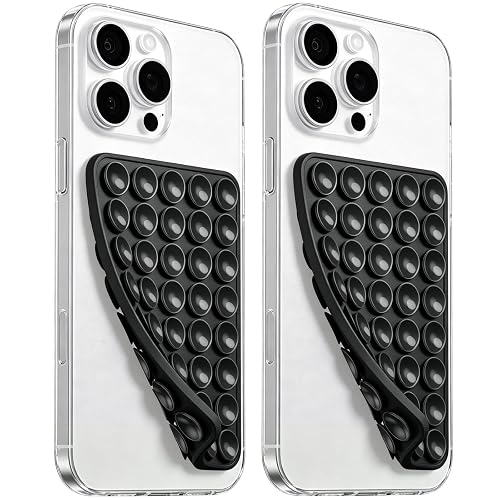 Anteel 2026 Upgraded 2 Pack Silicone Suction Cup Phone Case Mount Double Sided, Non Slip Phone Accessories, Hands-Free Strong Grip Silicon Phone