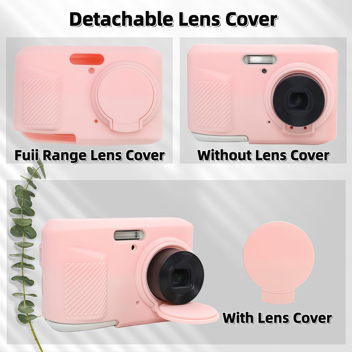 SZHSYJY Case for Kodak PIXPRO FZ45, FZ45 Accessories: Soft Silicone Protective Case with Removable Lens Cover, Includes 2 Screen Protectors and 1