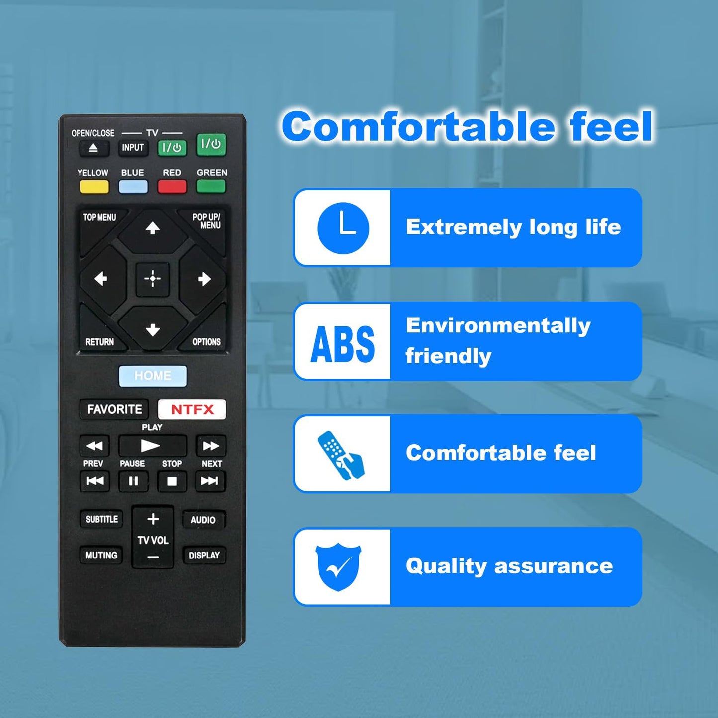 RMT-VB201U Replace Remote fit for Sony BLU-RAY Player BDP-S3700 BDP-BX370 BDP-S1700 RMTVB201U BD-BX370 BDP-S1700ES BDP-BX150 BDP-BX350 BDP-BX550