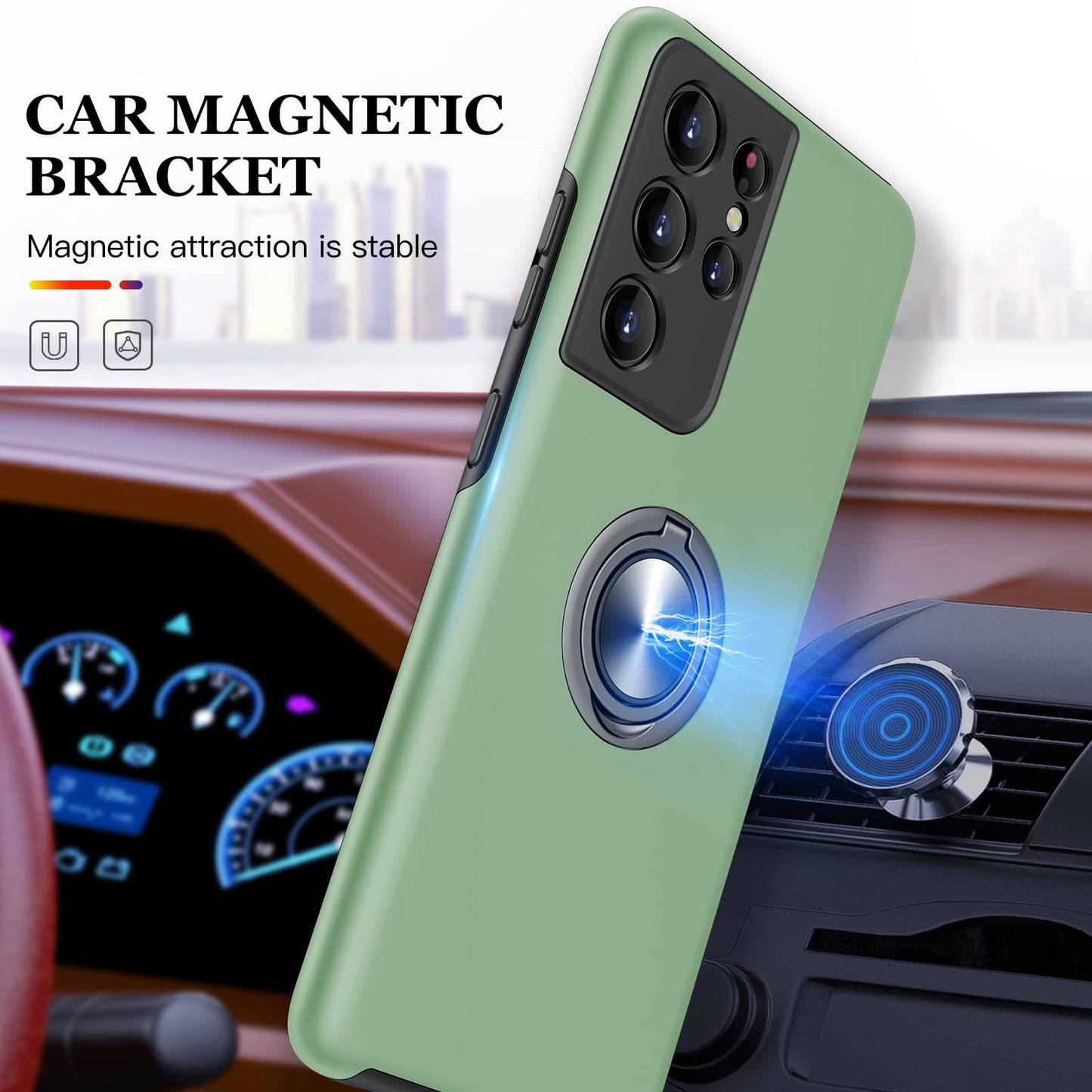 JAME for Samsung Galaxy A12 5G Phone Case Ring Stand Shockproof Slim Case