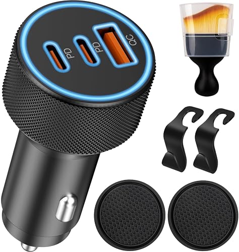 142.5W Car Charger Super Fast Charging Cigarette Lighter USB Phone Accessories Charger Adapter with QC USB c Type c PD Universal Quick Charge Multi 3