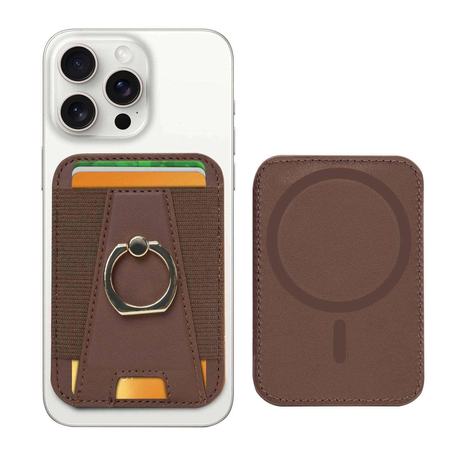 PureGear Mag Wallet Grip Kickstand, Magnetic Card Wallet Holder with Ring Holder for MagSafe iPhone 17,16,15,14,13,12 Series, MagSafe Compatible
