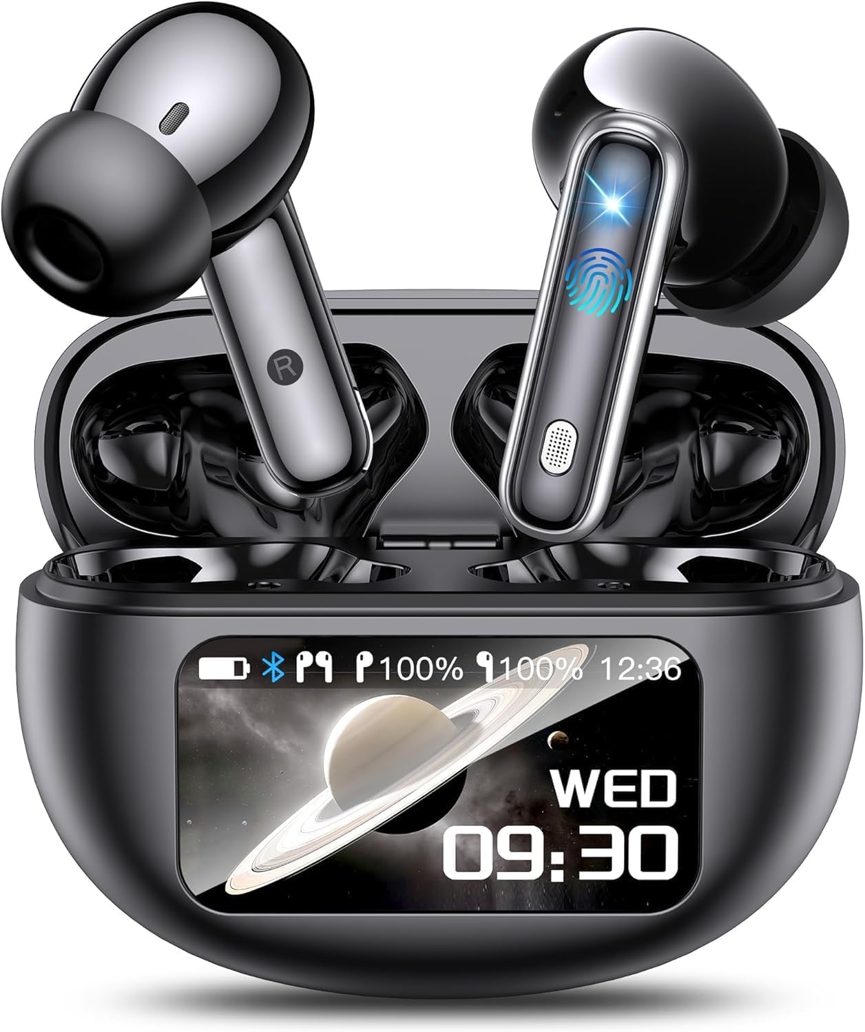 AI Translation Earbuds Real Time, Multifunctional Touch Screen Translator for 144 Languages & Accents Audifonos Traductores Inglés Español Noise…