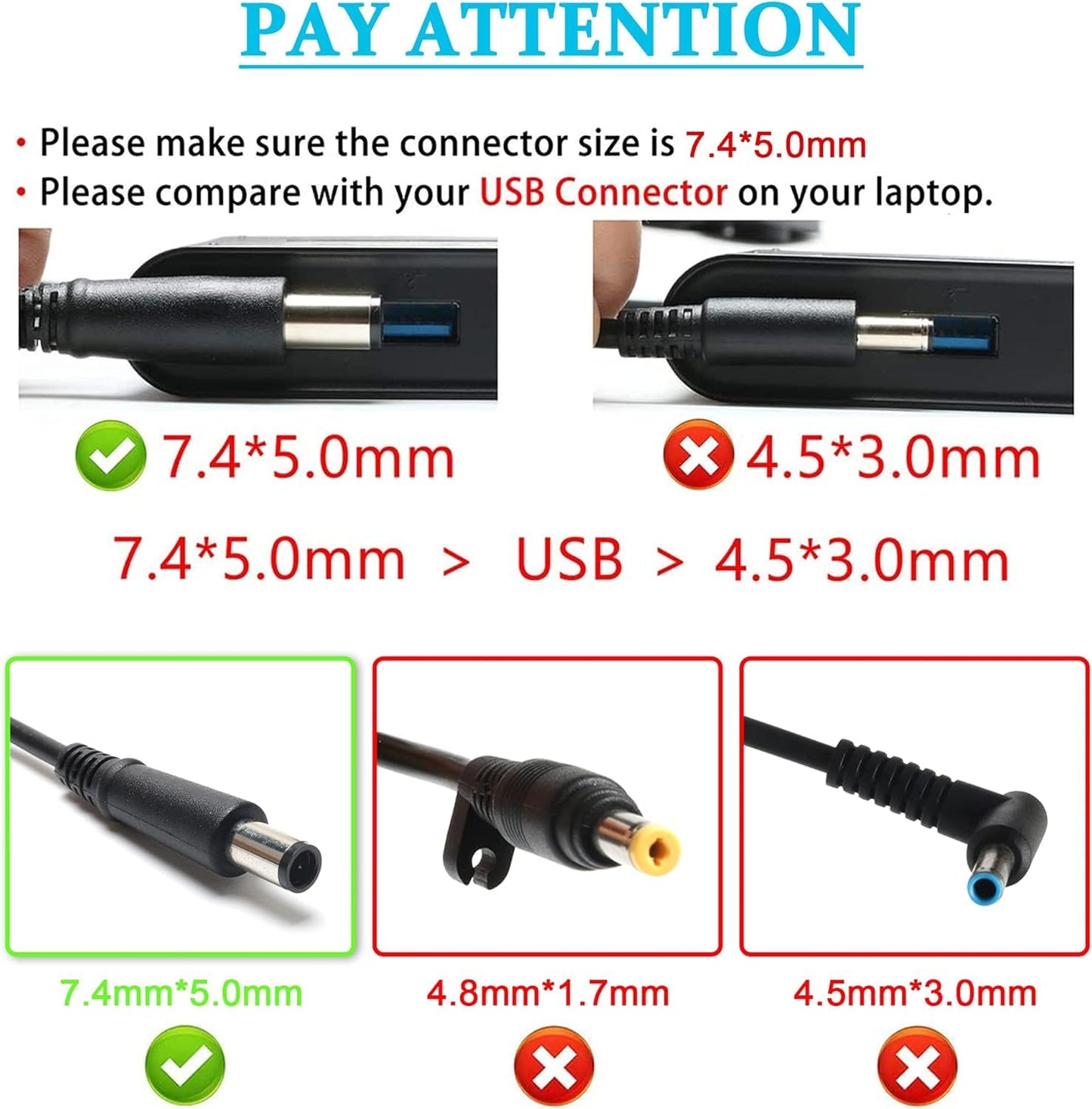 65W Laptop Charger Compatible with HP Pavilion DV7 DV6 DV5 DV4 DM4 G7 G6 Series, Probook, Compaq Cq57 Cq62 Cq56 Cq61 Cq60 Cq58,2000-329WM 2000-2A20NR