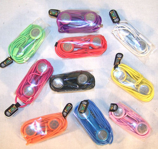 Bag of 10 Pieces Assorted Bright Colored Ear Buds for Phone