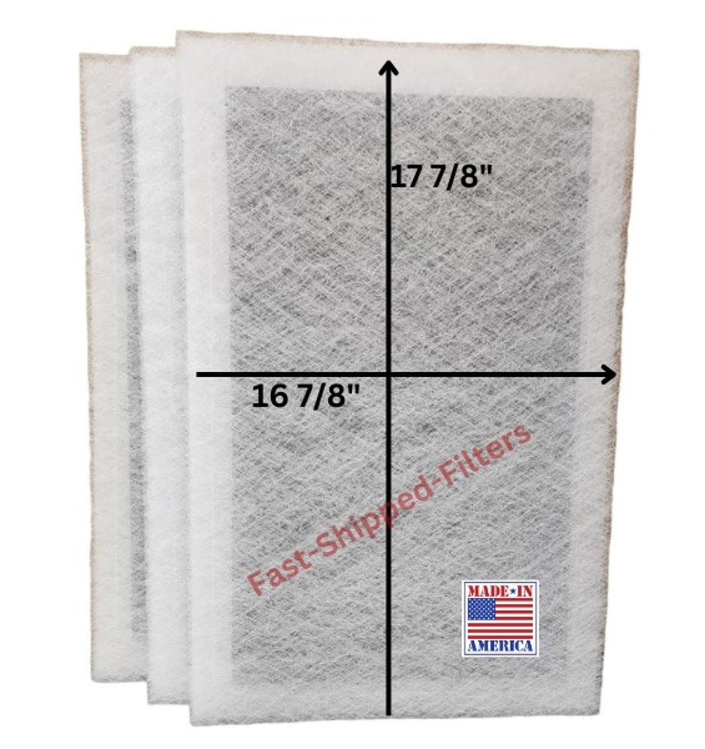 3 - 19 3/8"x19 3/8" Perfect Air Plus Filter Replacement Polarized Pads ( Actual Filter Size is 17 7/8x16 7/8 ) By Fast-Shipped-Filters