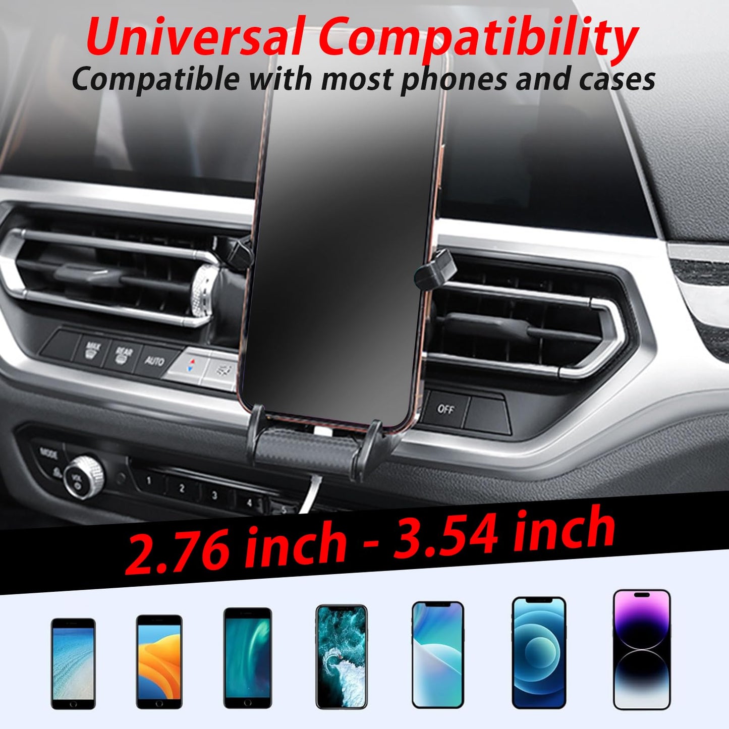 Phone Mount for Car Racing Seat Shape Phone Holder for Car Air Vent Cell Phone Car Mount with Metal Clip car accessories for All Other Smartphones