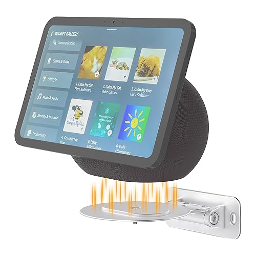 Laivli Wall Mount Compatible with Echo Show 8 4th Gen and Echo Show 11 2025, Space-Saving Aluminum Wall Holder, Horizontal Swivel & Up-Down Tilt, Easy